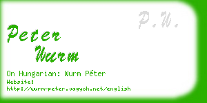 peter wurm business card