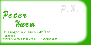 peter wurm business card